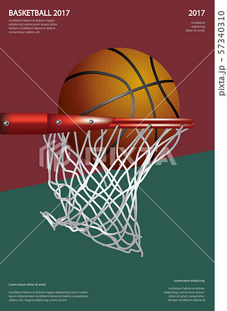 Basketball Poster Advertising Vector Illustrationのイラスト素材