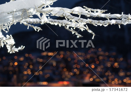 Winter tree with lights and decorations Winter tree with lights and decorations 57341672