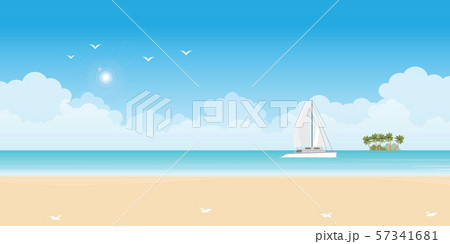 Luxury sailing ship yacht in the blue sea. 57341681