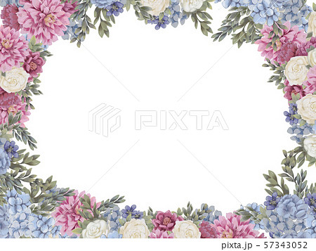 Floral frame for design save the date cards, invitations, posters and birthday decoration 57343052