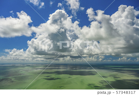 Clouds over seascape in Florida Keys, USA 57348317
