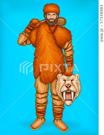 pop art caveman with prey, hunting concept pop art caveman with prey, hunting concept 57348983