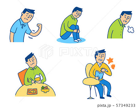 不健康な中年男性　シーンセット 57349233