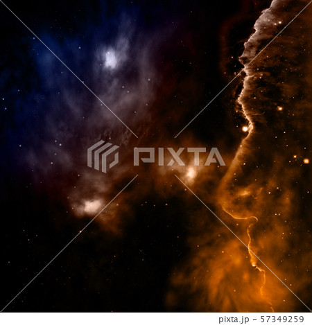 Star field in space and a nebulae. 3D rendering Star field in space and a nebulae. 3D rendering 57349259