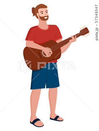 Musician Man Playing Guitar Muscial Instrument 57349347
