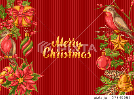 Merry Christmas invitation or greeting card. 57349662