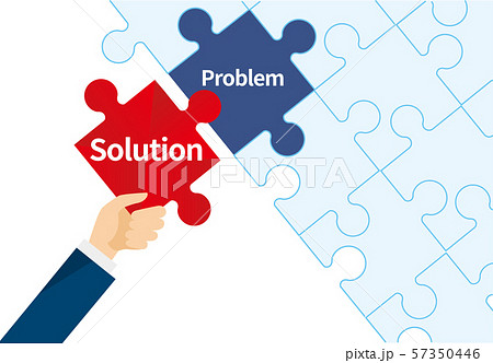 課題解決のパズルイメージのイラスト素材