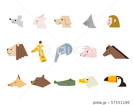 動物のアイコンセット 横向きのイラスト素材