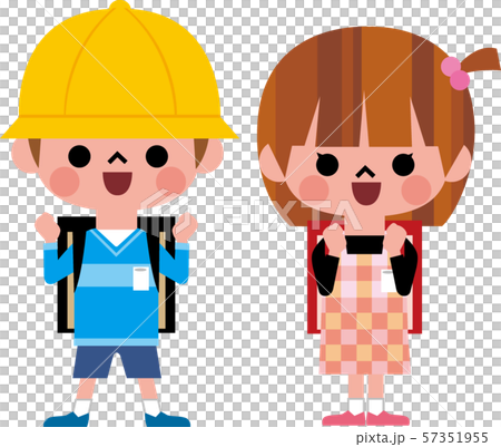 ガッツポーズする小学生 57351955