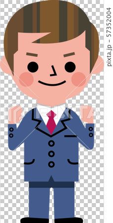 ガッツポーズする営業マン 57352004