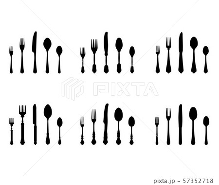 Set of black silhouettes of cutlery 57352718