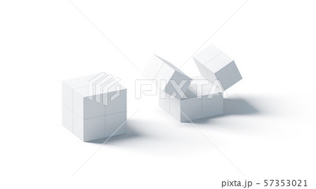 Blank white promotional magic cube mock up, isolated, 57353021