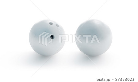 Blank white bowling ball mockup, front and back side view Blank white bowling ball mockup, front and back side view 57353023