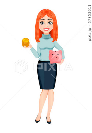 Young beautiful redhead business woman 57353611