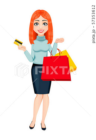 Young beautiful redhead business woman 57353612