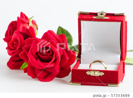 Wedding concept with rings and roses Wedding concept with rings and roses 57353689