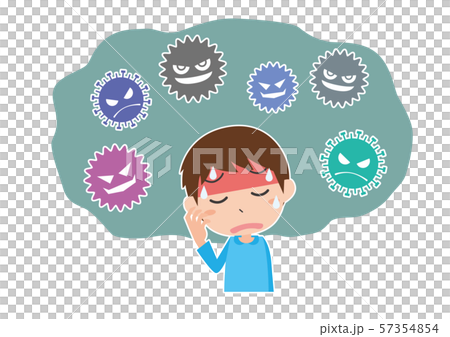 Virus cold flu short body fever boy 57354854