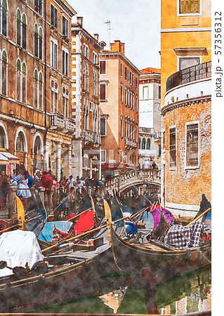 イタリア ヴェネツィアのイラスト素材