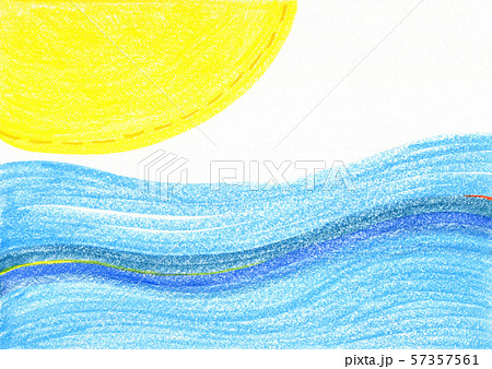 太陽と海 夏をイメージしたグラデーションが美しい背景素材のイラスト素材