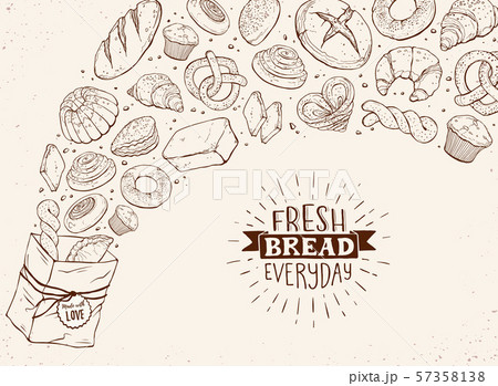 Fresh Bread Poster Vector Ilustration 57358138