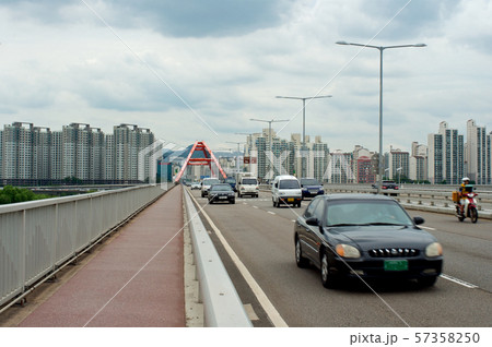 Hangang river in Seoul in summer in Korea Hangang river in Seoul in summer in Korea 57358250