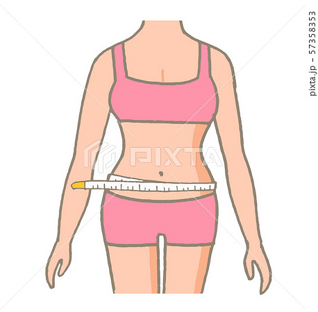 ウエストを測る メジャーのイラスト素材