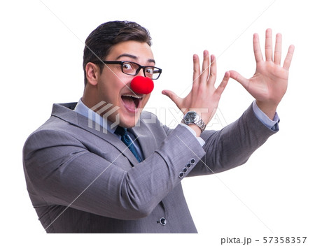 Funny clown businessman isolated on white background 57358357