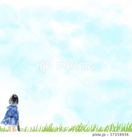 空 学生 女子 イラスト 素材 57358936