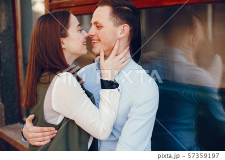cute couple in a city 57359197
