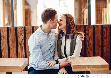 cute couple in a city 57359279