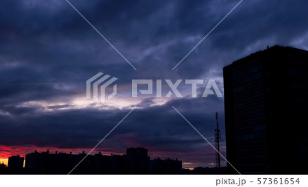 Day to night skyline cityscape Day to night skyline cityscape 57361654