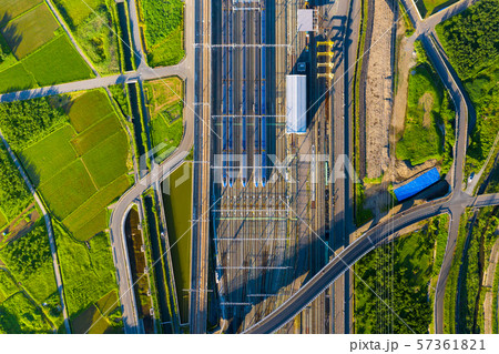 Above view of high speed train maintenance Above view of high speed train maintenance 57361821