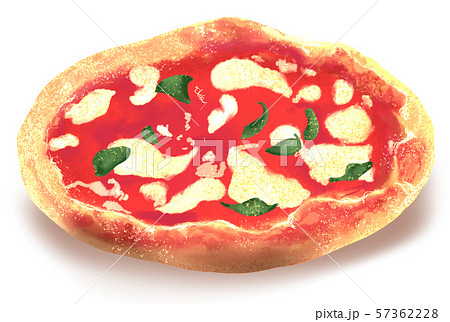 ピザ マルゲリータのイラスト素材