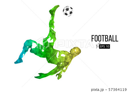 silhouette of a soccer football player from particles 57364119