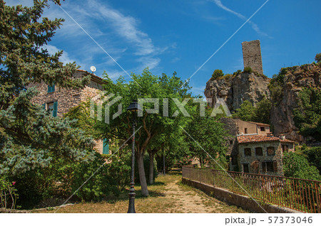 Houses facing the garden and cliff in Chateaudouble 57373046