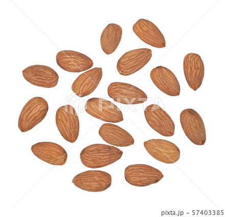 almonds isolated on white background. almonds isolated on white background. 57403385