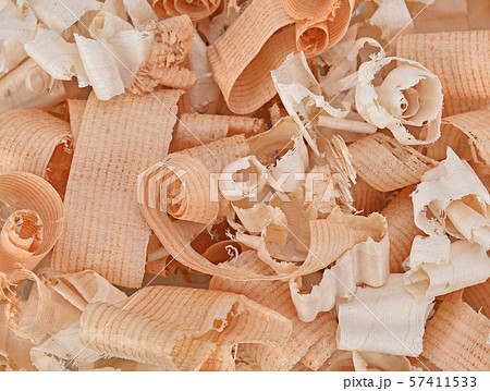 wooden shavings isolated on a background 57411533