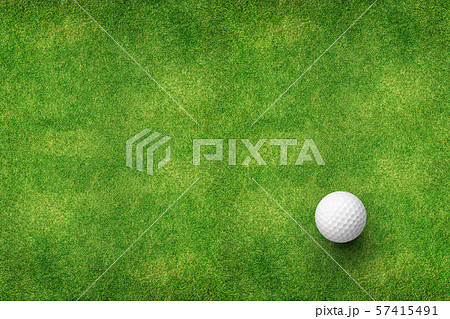 golf ball on grass top view 57415491