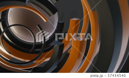 Abstract background with shiny black and orange curves 57434540