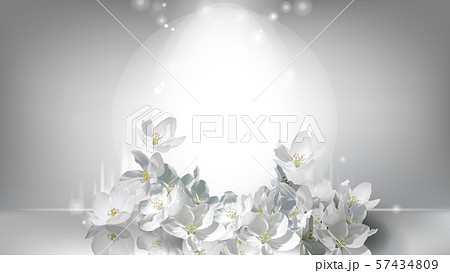 Cosmetic realistic poster, falling jasmine flowers Cosmetic realistic poster, falling jasmine flowers 57434809