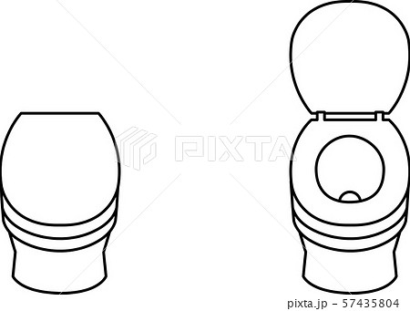 トイレの便座 フタ閉め フタ開きのイラスト素材 57435804 Pixta