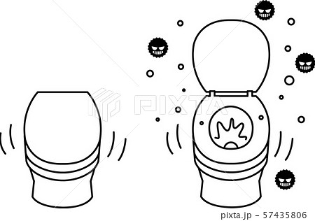 トイレの便座マナーのイラスト素材 57435806 Pixta