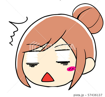 びっくりする女性の顔のイラスト素材