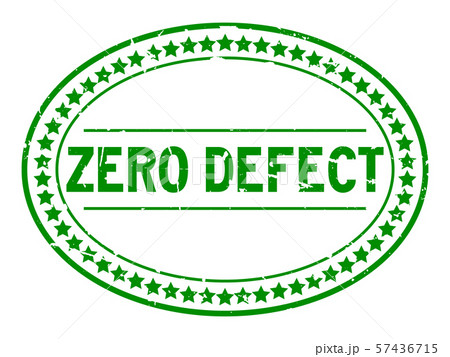 Grunge green zero defect word oval rubber seal stamp Grunge green zero defect word oval rubber seal stamp 57436715