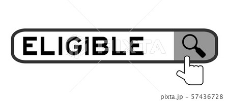 Hand icon over magnifier to find word eligible 57436728