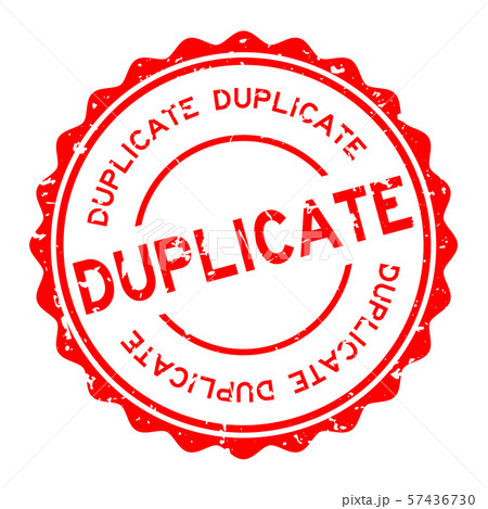 Grunge red duplicate word round rubber seal stamp 57436730