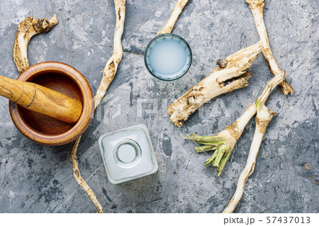 Alcoholic drink on horseradish Alcoholic drink on horseradish 57437013