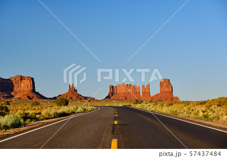 Empty scenic highway in Monument Valley 57437484