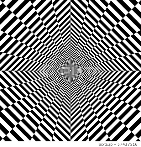 Psychedelic Tunnel Pattern In Black And White のイラスト素材