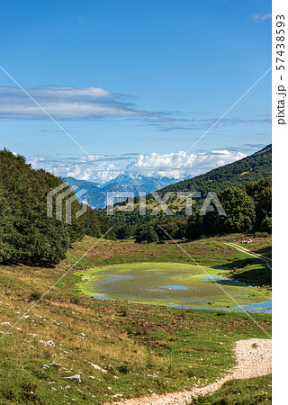 Small lake for livestock - Monte Baldo Alps Italy 57438593